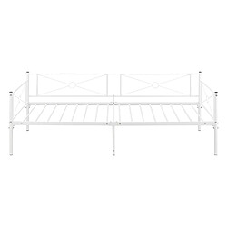 Acheter Cadre de Lit Simple Alvesta en Métal 90 x 200 cm Blanc Mat [en.casa]