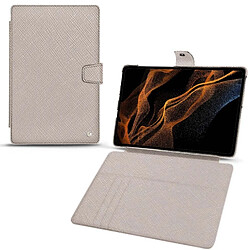 Housse cuir Samsung Galaxy Tab S8+ - Rabat portefeuille - Taupe innocent ( Pantone #d6d2c4 ) - NOREVE