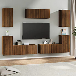 vidaXL Ensemble de meubles TV 7 pcs Chêne marron Bois d'ingénierie