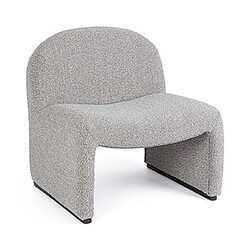 Mes Fauteuil 71x69x72,5 cm en tissu bouclette gris clair - CURL