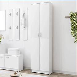 vidaXL Garde-robe de couloir Blanc 55x25x189 cm Bois d'ingénierie