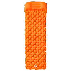 vidaXL Matelas de camping gonflable avec oreiller 1 personne orange