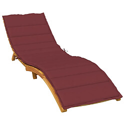 vidaXL Coussin de chaise longue rouge bordeaux mélangé 200x50x4 cm