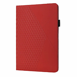 Etui en PU motif de losanges avec porte-cartes et élastique rouge pour votre iPad mini (2021)