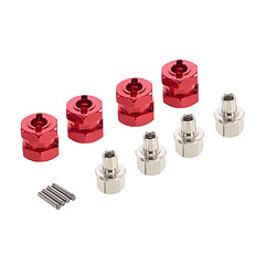 Roue Hex Hub 12mm Extension Adaptateur Plus long Combiner pour 1/10 RC Car Red