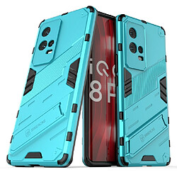 Coque en TPU antichoc, avec béquille bleu clair pour votre Vivo iQOO 8 Pro