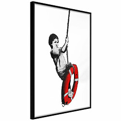 Paris Prix Affiche Murale Encadrée Banksy Swinger 20 x 30 cm Noir