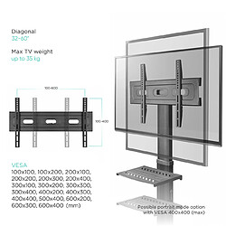 ONKRON Support TV Roulettes pour 32-60 Pouces, jusqu'à 30,5 kg, VESA 600x400,TS2551-B Noir