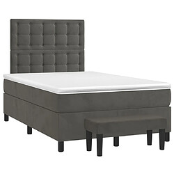 Avis Maison Chic Lit Adulte - Lit simple Lit à sommier tapissier et matelas moelleux - Meuble de Chambre - Gris foncé 120x200cm Velours -MN43140