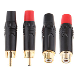 Adaptateur De Prise RCA Mâle + Femelle Plaqué Or Connecteur De Câble Audio Prise De Haut-parleur