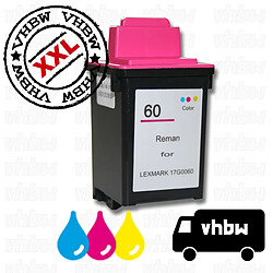 Vhbw Cartouche Remanufacturée LEXMARK n° 60 Compaq couleur 21ml