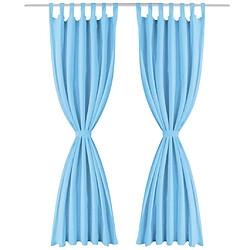 vidaXL Rideau occultant avec boucles 2 pcs 140 x 175 cm Turquoise