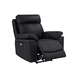 Avis Vente-Unique Fauteuil relax électrique en cuir ISIRIS - Noir