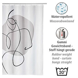 Avis WENKO Rideau de douche Silhouette 180 x 200 cm - Blanc et gris