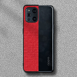 Avizar Coque Oppo Find X3 Pro Hybride Finition Tissu Anti-traces Lavable - Rouge pas cher