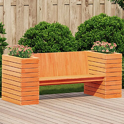 Maison Chic Banc d'extérieur | Banc avec jardinières cire marron 167,5x60x65cm bois massif pin -GKD34354