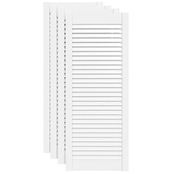 vidaXL Portes d'armoire à persiennes 4pcs blanc 99,3x39,4cm pin massif