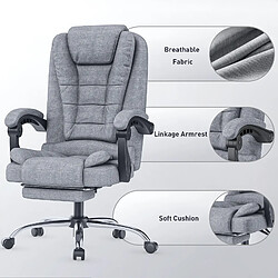 Avis Chaise de bureau avec repose-pieds - Rattantree Chaises de bureau avec support lombaire Ergonomique - Chaise de bureau exécutive Fauteuil inclinable - Chaise de bureau d'ordinateur Dossier réglable - Gris