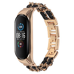 Bracelet en métal or rose/noir pour votre Xiaomi Mi Band 3/4