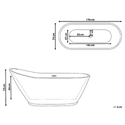 Avis Beliani Baignoire îlot blanche 170 x 75 cm LONDRINA