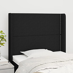 vidaXL Tête de lit avec oreilles Noir 83x16x118/128 cm Tissu