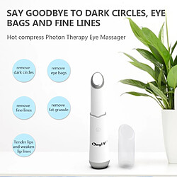 Universal Masseur électrique des yeux Rouleaux Vibrations ioniques Chauffage Massage du visage Effacer les cercles sombres Anti-rides LED Massage thermique | Appareil de beauté à usage domestique (blanc) pas cher