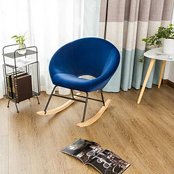 Meubler Design Fauteuil À Bascule Design Lisa - Velours Bleu