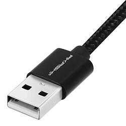 Câble USB vers USB type C Nylon Ultra-résistant 1m - Akashi - Noir pas cher