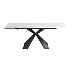 Avis Table à manger extensible 4 à 8 personnes en céramique et métal - Effet marbre blanc et noir - BEKIM de Pascal MORABITO