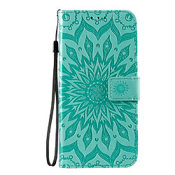 Wewoo Housse Coque Pour Galaxy A71 Sun Print de protection à rabat horizontal avec support et fentes cartes et portefeuille vert