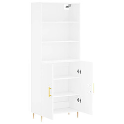 Avis vidaXL Buffet haut Blanc 69,5x34x180 cm Bois d'ingénierie