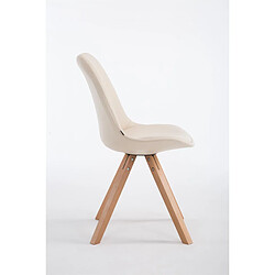 Avis Decoshop26 Chaise de cuisine salle à manger scandinave assise en PVC crème 4 pieds en bois forme carré clair 10_0003407