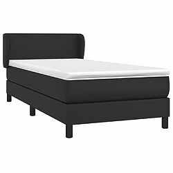 Avis Maison Chic Lit Adulte - Lit simple Lit à sommier tapissier avec matelas moelleux - Meuble de Chambre - Noir 100x200 cm Similicuir -MN85019