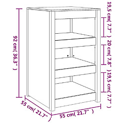 vidaXL Armoire de cuisine d'extérieur 55x55x92 cm bois de pin massif pas cher