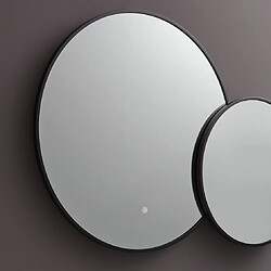 Acheter Kiamami Valentina DOUBLE MIROIR ROND AVEC BORD NOIR ET RÉTRO-ÉCLAIRAGE PAR LEDS