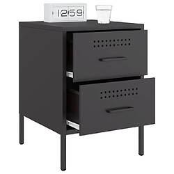 Acheter vidaXL Table de chevet noir 36x39x50,5 cm acier