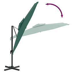 Helloshop26 Parasol meuble de jardin cantilever à double toit 300 x 300 cm vert 02_0008163 pas cher