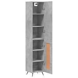 Avis vidaXL Buffet haut Gris béton 34,5x34x180 cm Bois d'ingénierie