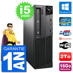 PC Lenovo M91p SFF Intel i5-2400 RAM 16Go Disque Dur 2To Windows 10 Wifi - Occasion