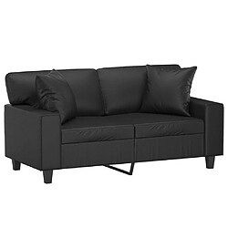 Avis Maison Chic Canapé 2 places avec oreillers,Sofa de Salon,Canapé droit décoratifs noir 120cm similicuir -GKD370632