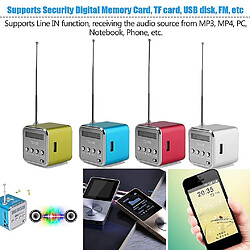 Universal Portable Mini Aluminium Alloy Micro USB Mini Stéréo Super Bass Speaker Subwoofer MP3 / 4 FM Radio Receiver Radio Card Audio Jiujiuso pas cher