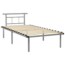 Maison Chic Lit adulte - Lit simple Cadre de lit,Structure du lit Contemporain Gris Métal 100x200 cm -MN92022