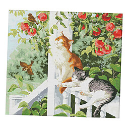 Artisanat Estampillé Kit De Point De Croix-chat 2 Chats 14CT pas cher