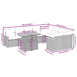 Avis Maison Chic Salon de jardin 10 pcs avec coussins, Ensemble Tables et chaises d'extérieur noir résine tressée -GKD273742