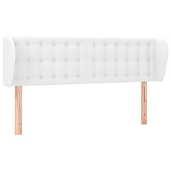 vidaXL Tête de lit avec oreilles Blanc 147x23x78/88 cm Similicuir