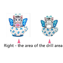 dessin animé chat diy 5d diamant broderie peinture point de croix kit décor bleu pas cher