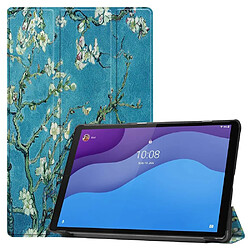 Htdmobiles Housse etui pochette simili cuir avec coque intérieure rigide pour Lenovo Tab M10 HD 2gen. TB-X306X / TB-X306F (10,1 pouces) - FLEURS