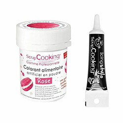 Scrapcooking Colorant alimentaire Rose + Stylo de glaçage noir