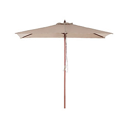 Beliani Parasol de jardin en bois avec toile beige sable 144 x 195 cm FLAMENCO