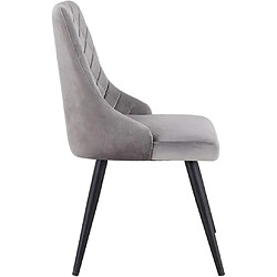 Avis Decoshop26 2 chaises de salle à manger en tissu velours gris rembourré couture losange pieds en métal noir CDS09339